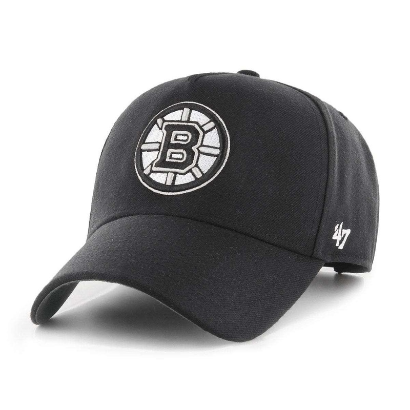 Boston Bruins ’47 NHL Black & White MVP DT Pinch Curve Snapback Hat
