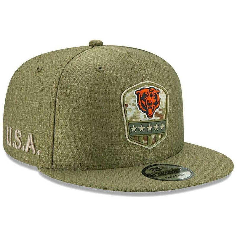 Chicago Bears New Era NFL 2019 Salute To Service 9FIFTY Snapback Hat – Army
