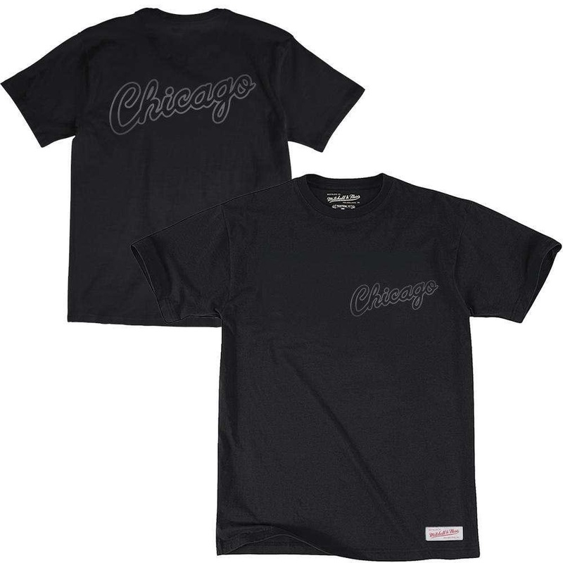 Chicago Bulls Mitchell & Ness NBA Tonal Wordmark Logo T-Shirt – Black