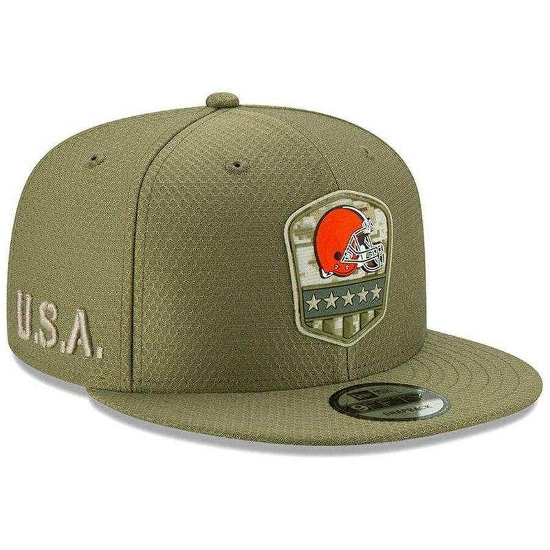 Cleveland Browns New Era NFL 2019 Salute To Service 9FIFTY Snapback Hat – Army
