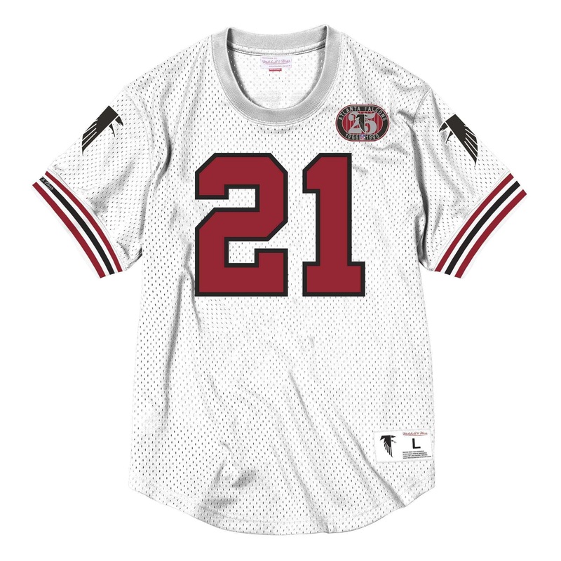 Deion Sanders Atlanta Falcons Mitchell & Ness NFL Name Number Mesh Crew – White