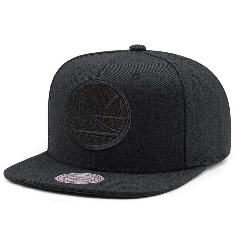 Golden State Warriors Mitchell & Ness NBA All Black High Crown Snapback Hat
