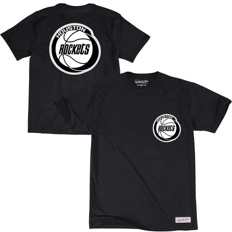 Houston Rockets Mitchell & Ness NBA Black & White Logo T-Shirt – Black