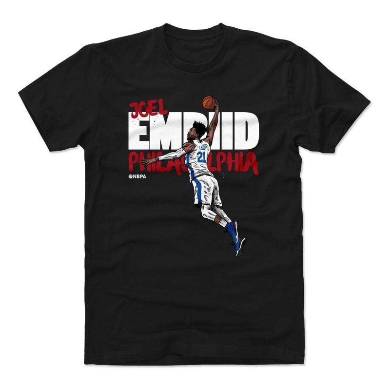 Joel Embiid Philadelphia 76ers 500 Level NBA Graffiti T-Shirt – Black