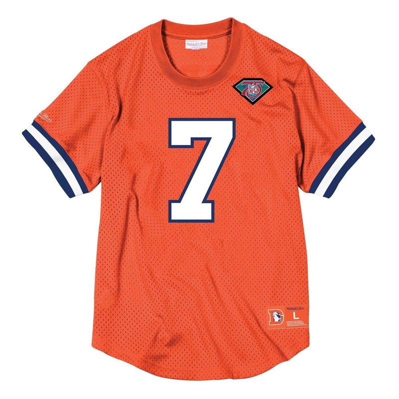 John Elway Denver Broncos Mitchell & Ness NFL Name Number Mesh Crew – Orange