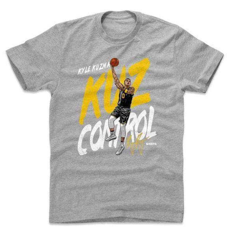 Kyle Kuzma Los Angeles Lakers 500 Level NBA Kuz Control T-Shirt – Gray