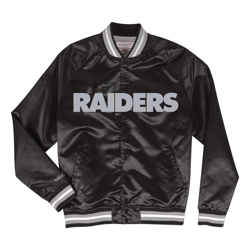 Las Vegas Raiders Mitchell & Ness NFL Lightweight Satin Jacket – Black