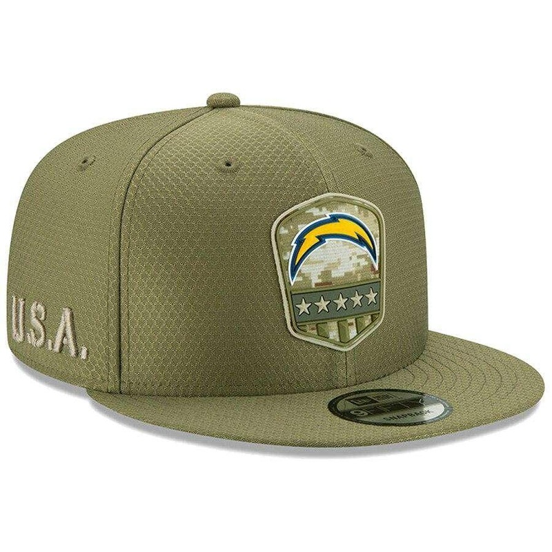 Los Angeles Chargers New Era NFL 2019 Salute To Service 9FIFTY Snapback Hat – Army