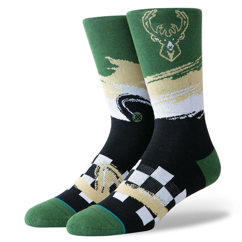 Milwaukee Bucks Stance NBA Wave Crew Socks – Green/Black