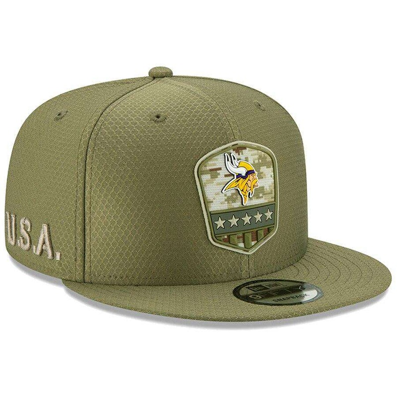 Minnesota Vikings New Era NFL 2019 Salute To Service 9FIFTY Snapback Hat – Army