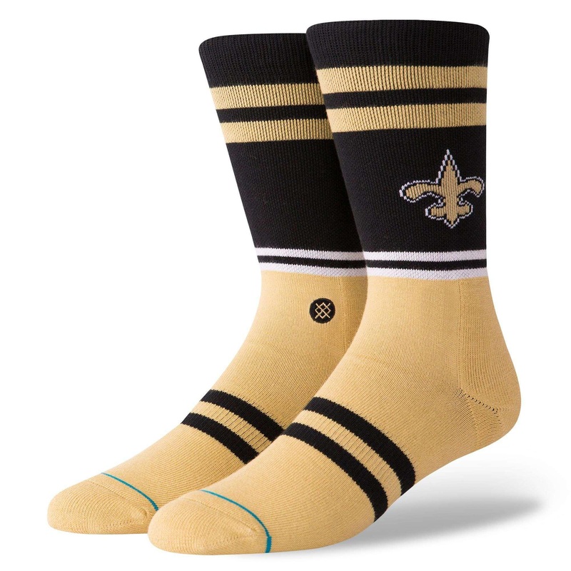 New Orleans Saints Stance NFL Logo Stripe Crew Socks – Gold/Black