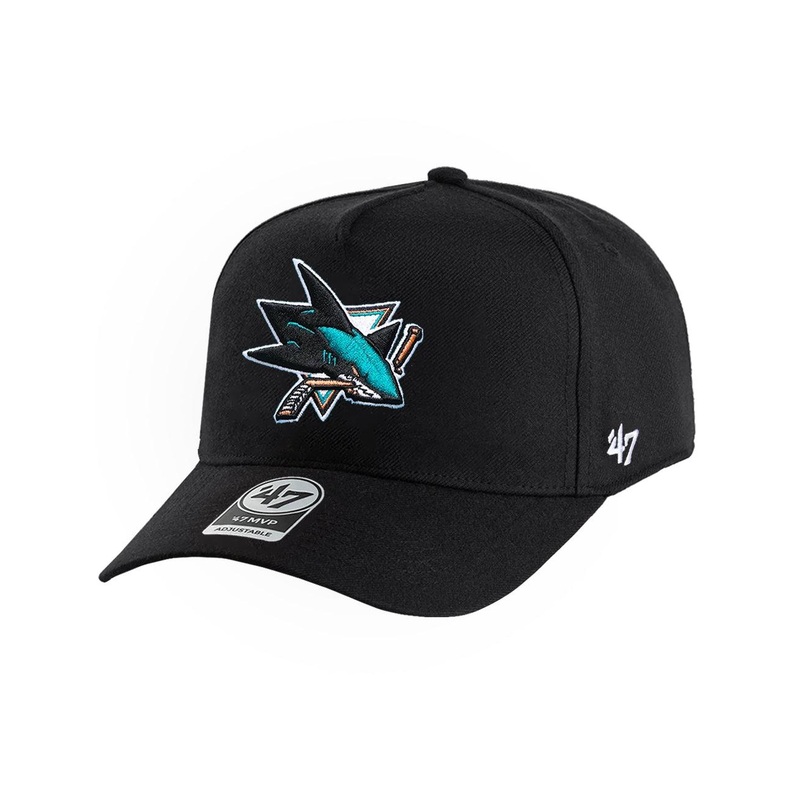 San Jose Sharks 47 NHL Team MVP DT Pinch Snapback Hat – Black
