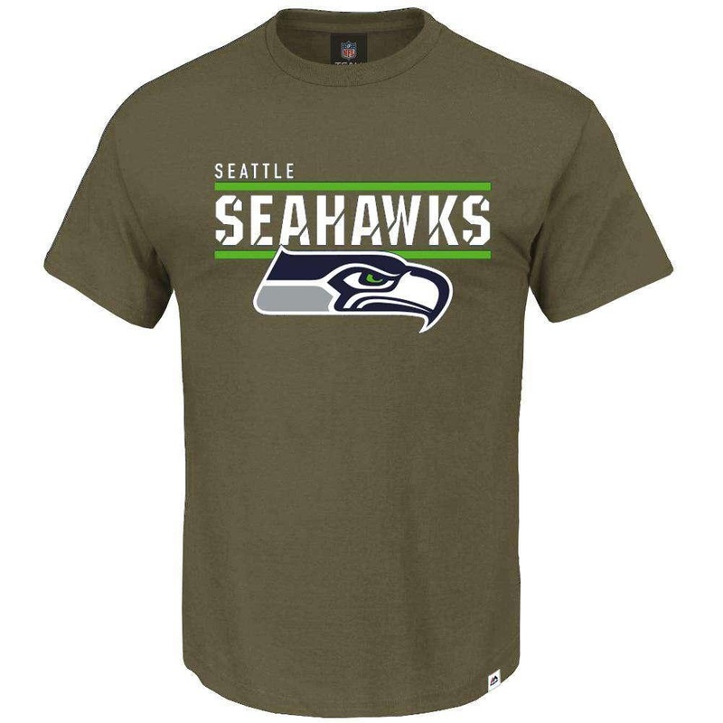 Seattle Seahawks Majestic NFL Team Flex T-Shirt – Army