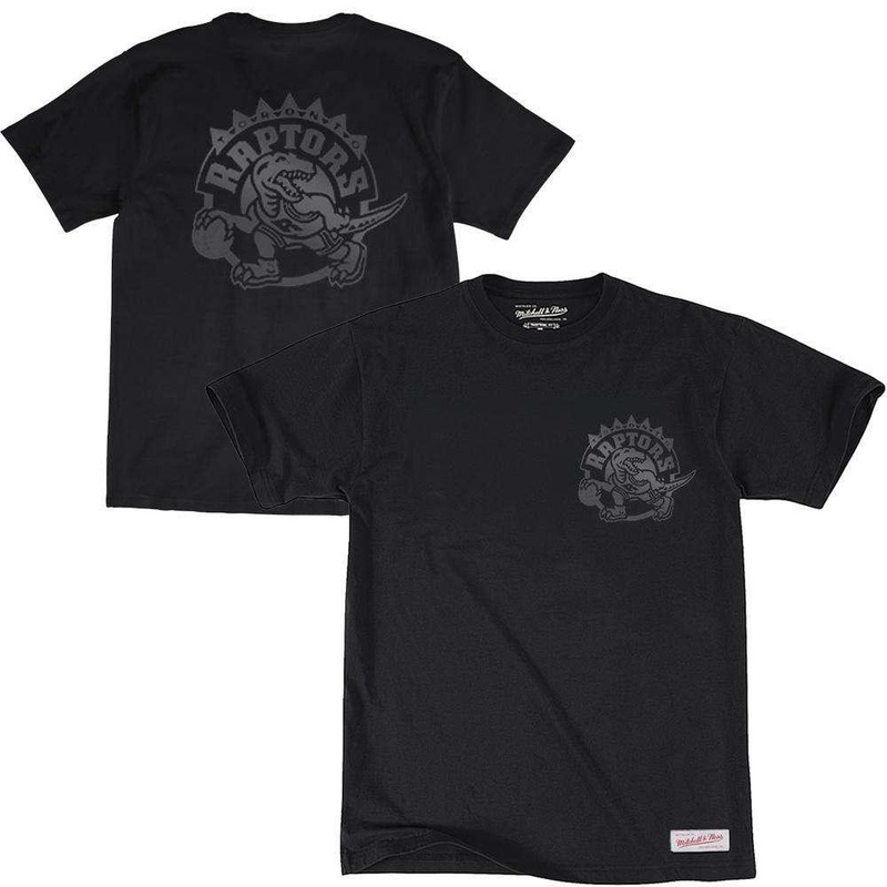 Toronto Raptors Mitchell & Ness NBA Tonal Wordmark Logo T-Shirt – Black