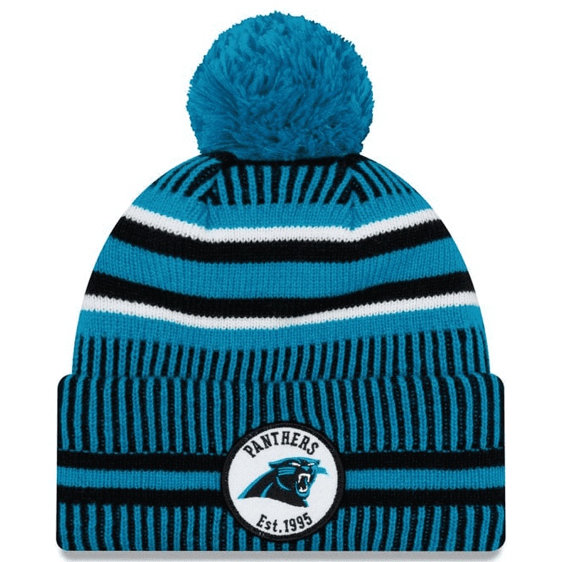 Carolina Panthers New Era NFL 2019 Sideline Home Knit Beanie – Blue