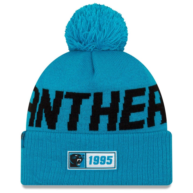 Carolina Panthers New Era NFL 2019 Sideline Road Knit Beanie – Blue