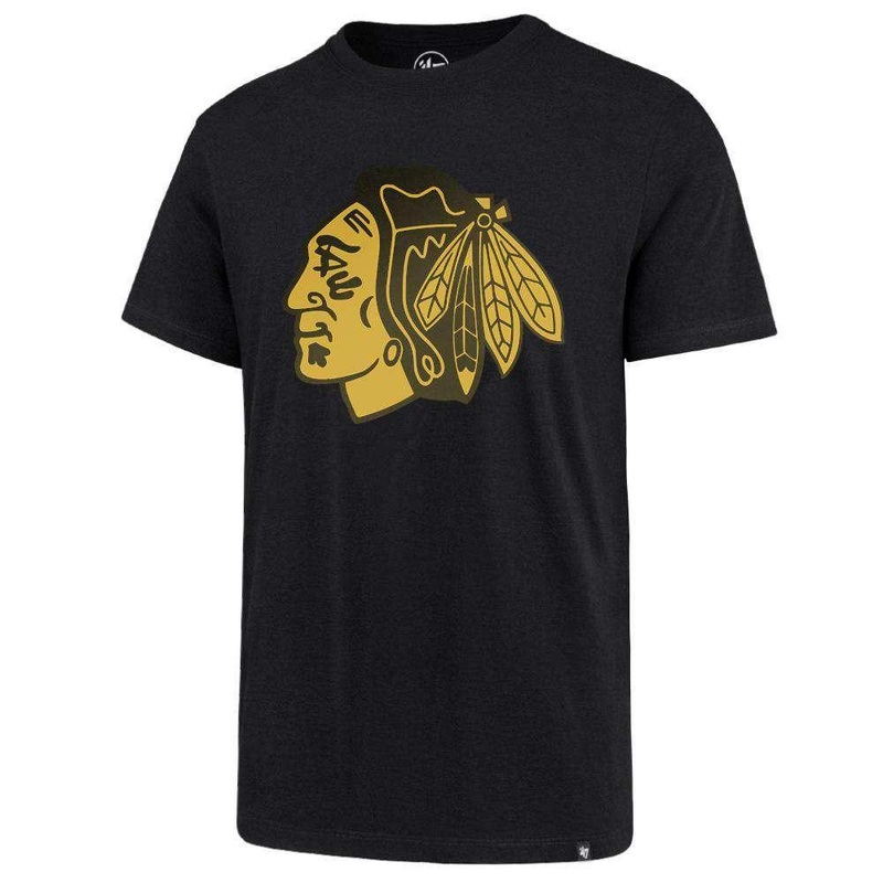 Chicago Blackhawks ’47 NHL Metallic Hook T-Shirt – Black