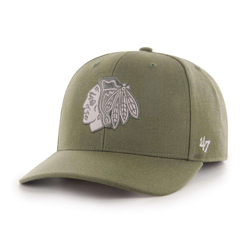 Chicago Blackhawks ’47 NHL Suede DP Pre-Curved Snapback Hat – Sandalwood