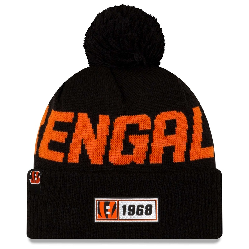 Cincinnati Bengals New Era NFL 2019 Sideline Road Knit Beanie – Black