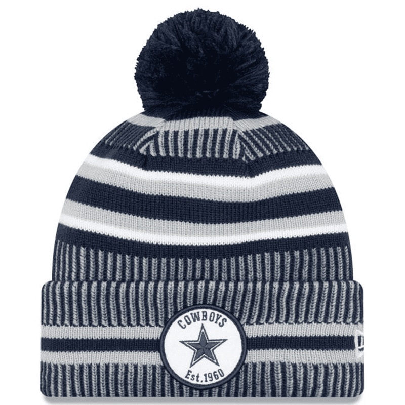 Dallas Cowboys New Era NFL 2019 Sideline Home Knit Beanie – Navy