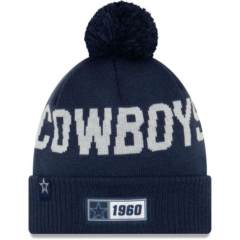 Dallas Cowboys New Era NFL 2019 Sideline Road Knit Beanie – Navy