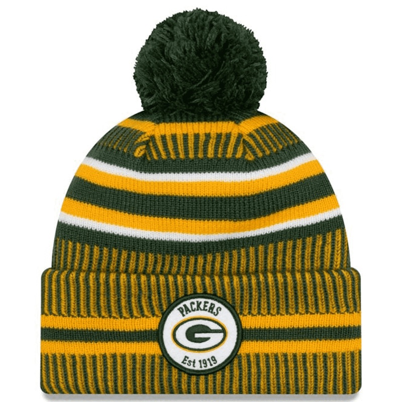 Green Bay Packers New Era NFL 2019 Sideline Home Knit Beanie – Green