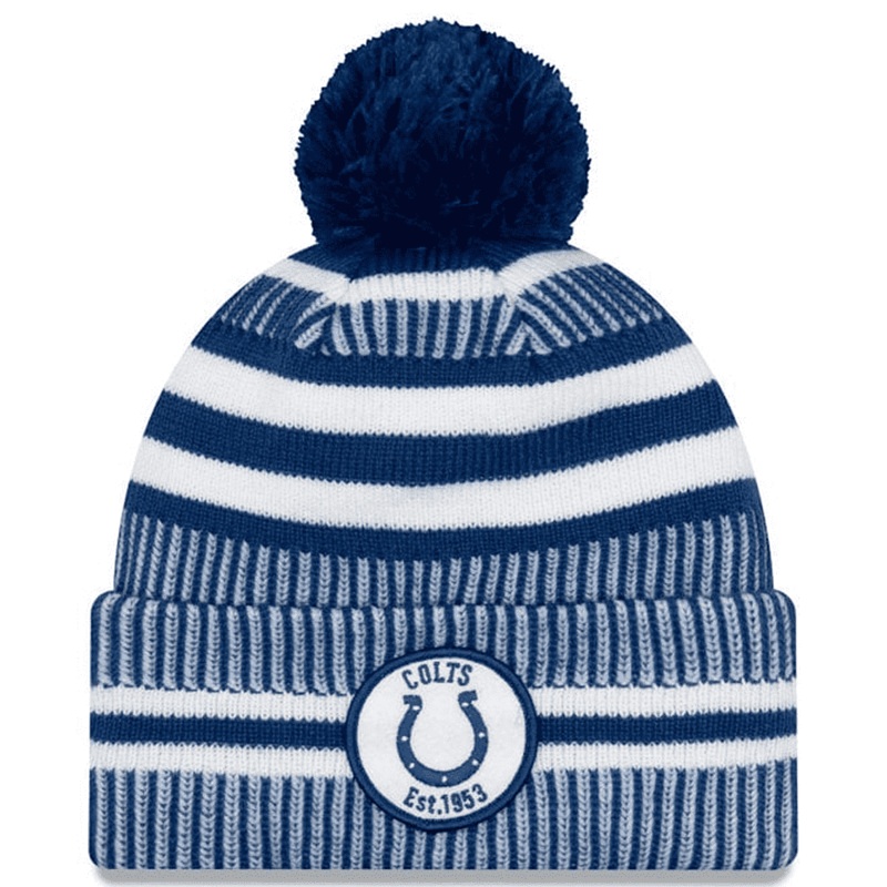 Indianapolis Colts New Era NFL 2019 Sideline Home Knit Beanie – Blue