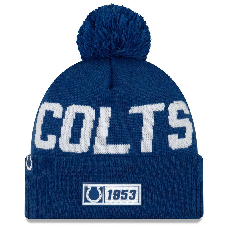 Indianapolis Colts New Era NFL 2019 Sideline Road Knit Beanie – Blue