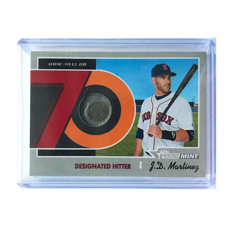 J.D Martinez Boston Red Sox Topps 2019 Heritage Mint 70M-JM 5/10 Relic Card