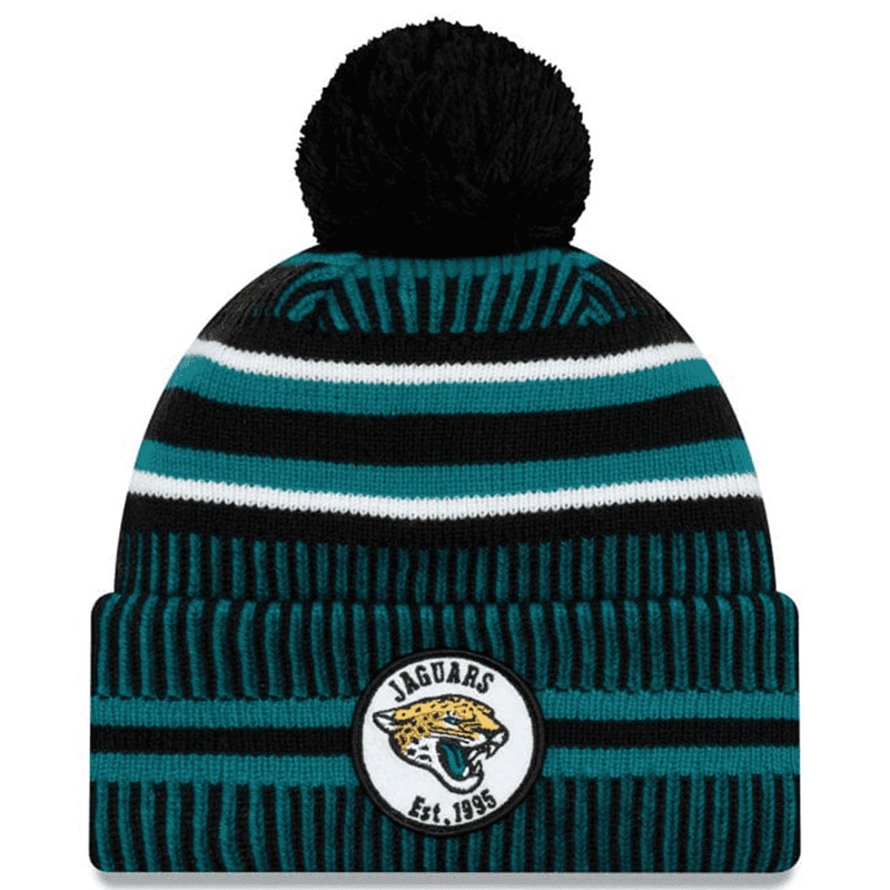 Jacksonville Jaguars New Era NFL 2019 Sideline Home Knit Beanie – Black