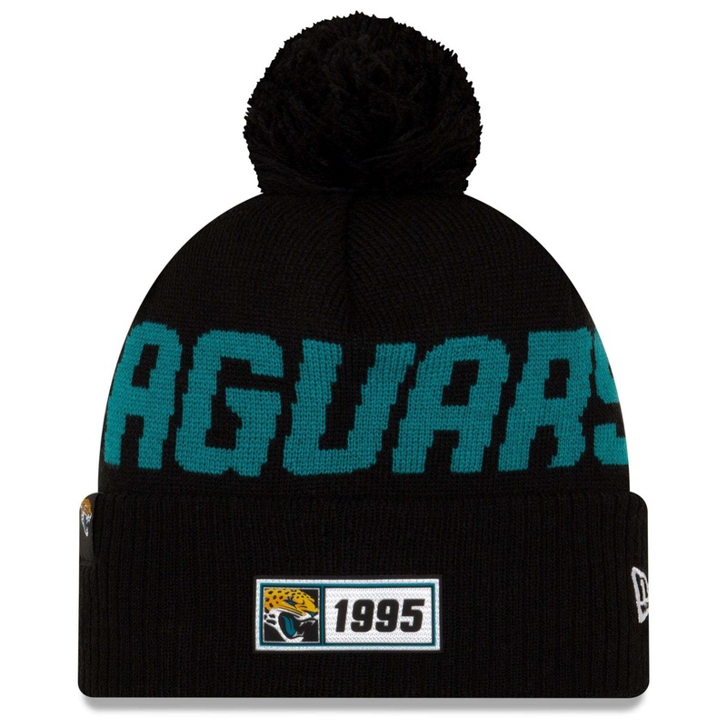 Jacksonville Jaguars New Era NFL 2019 Sideline Road Knit Beanie – Black