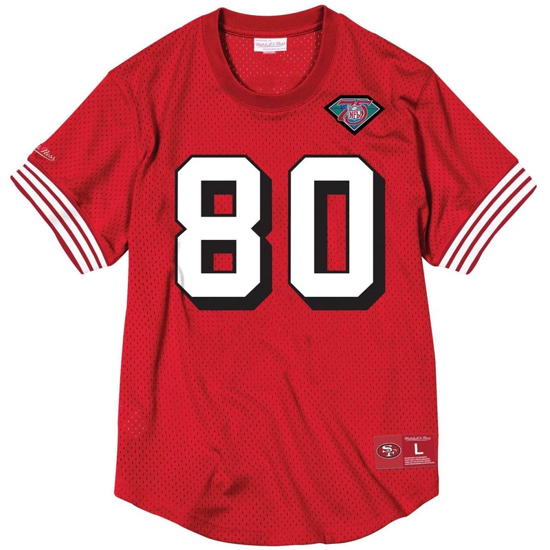 Jerry Rice San Francisco 49ers Mitchell & Ness NFL Name Number Mesh Crew – Red