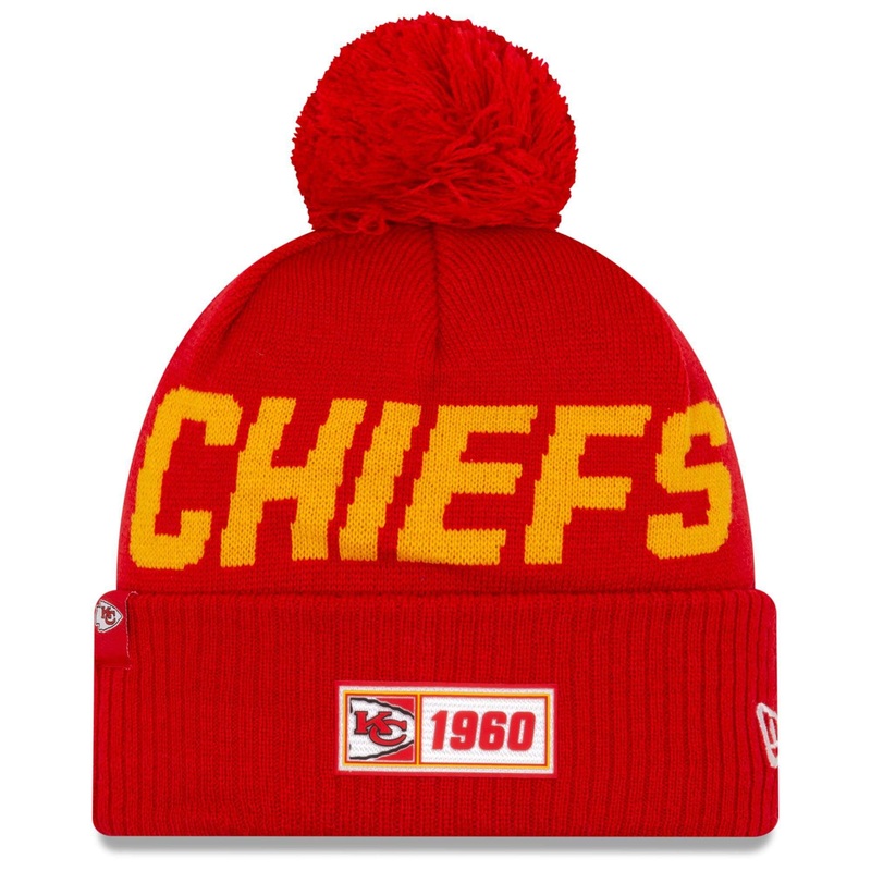 Kansas City Chiefs New Era NFL 2019 Sideline Road Knit Beanie – Red