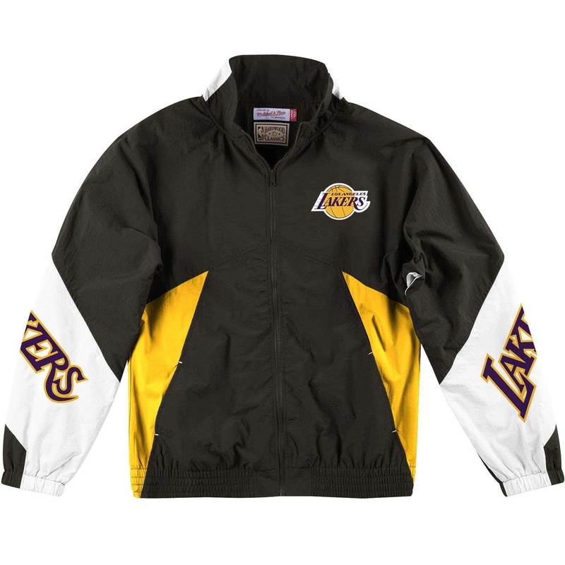 Los Angeles Lakers Mitchell & Ness NBA Midseason Windbreaker 2.0 Jacket – Black