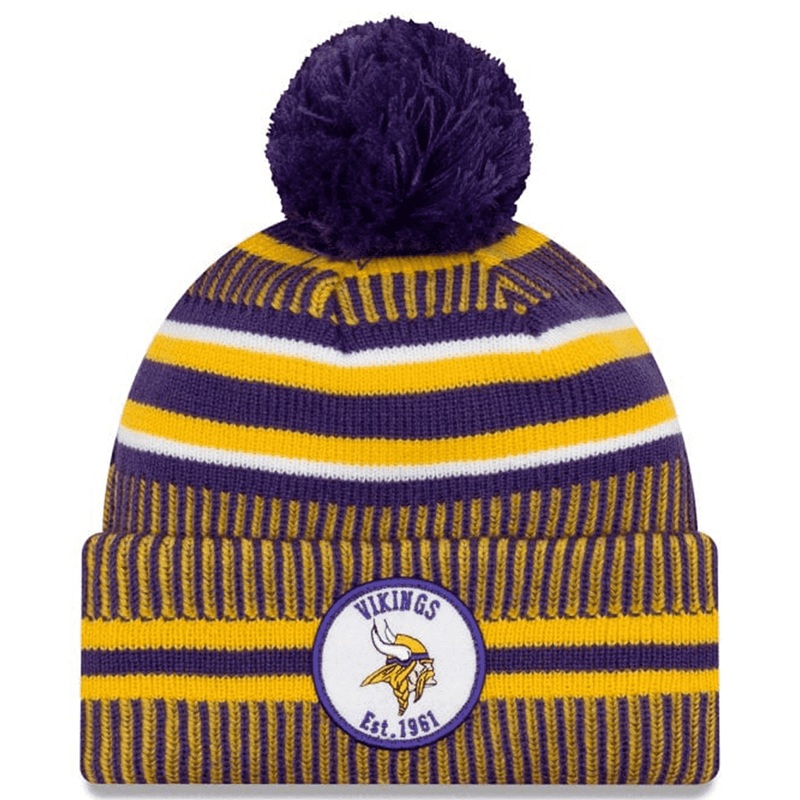 Minnesota Vikings New Era NFL 2019 Sideline Home Knit Beanie – Purple