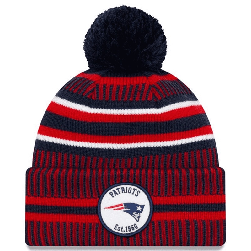 New England Patriots New Era NFL 2019 Sideline Home Knit Beanie – Navy
