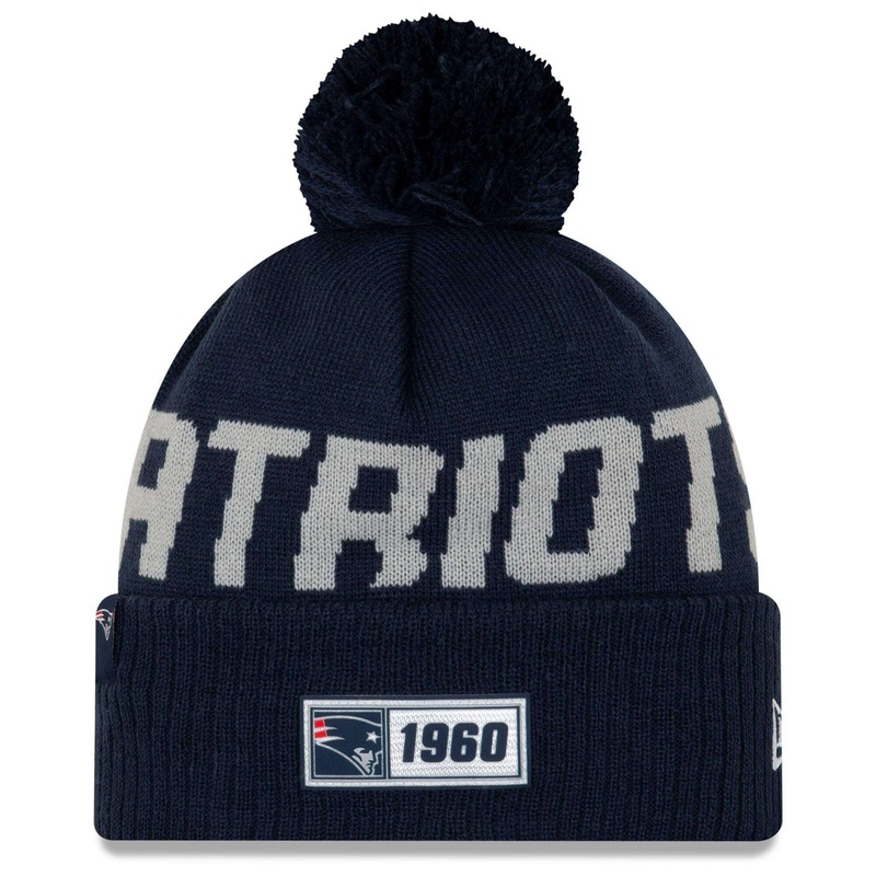 New England Patriots New Era NFL 2019 Sideline Road Knit Beanie – Navy