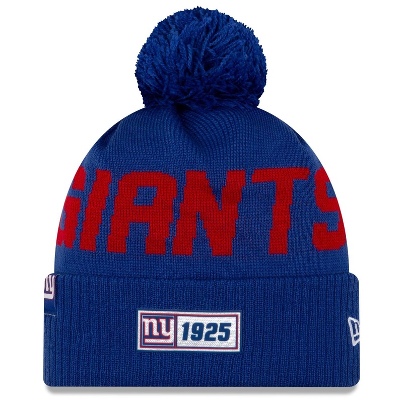 New York Giants New Era NFL 2019 Sideline Road Knit Beanie – Blue