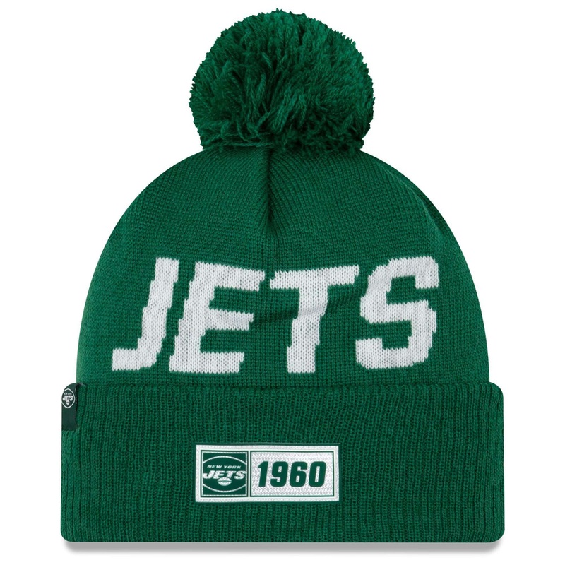 New York Jets New Era NFL 2019 Sideline Road Knit Beanie – Green