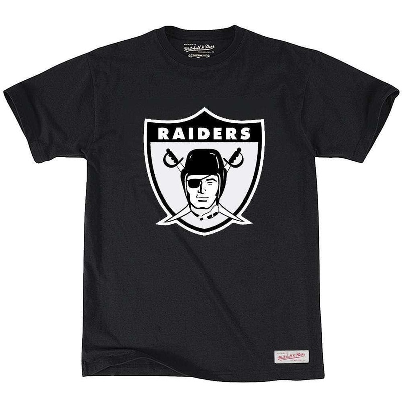 Oakland Raiders Mitchell & Ness NFL Throwback Logo T-Shirt – Black