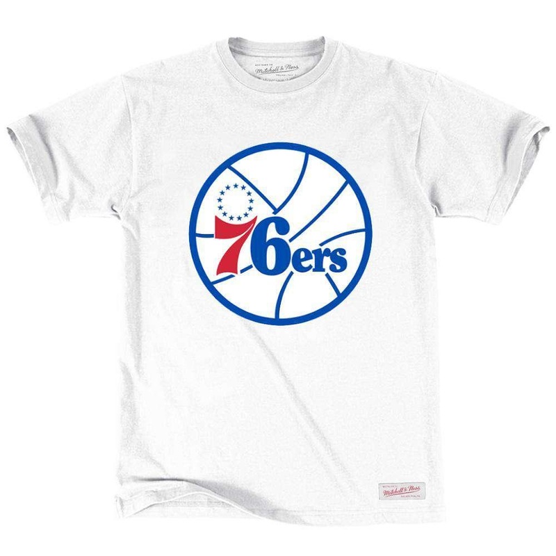 Philadelphia 76ers Mitchell & Ness NBA Team Logo T-Shirt – White