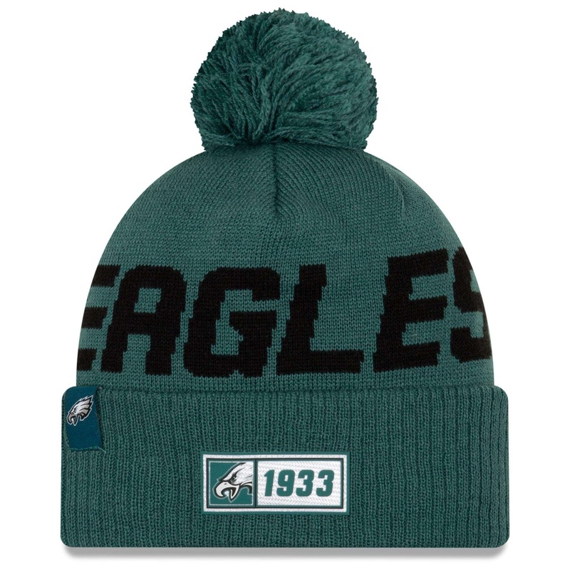 Philadelphia Eagles New Era NFL 2019 Sideline Road Knit Beanie – Green