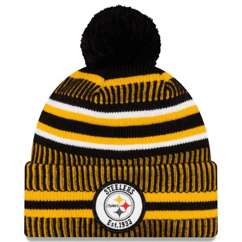 Pittsburgh Steelers New Era NFL 2019 Sideline Home Knit Beanie – Black