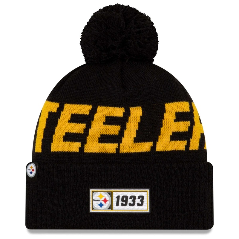 Pittsburgh Steelers New Era NFL 2019 Sideline Road Knit Beanie – Black