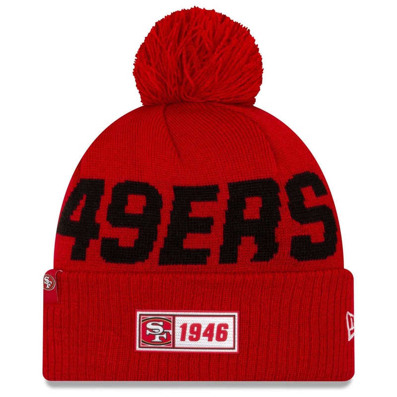 San Francisco 49ers New Era NFL 2019 Sideline Road Knit Beanie – Red