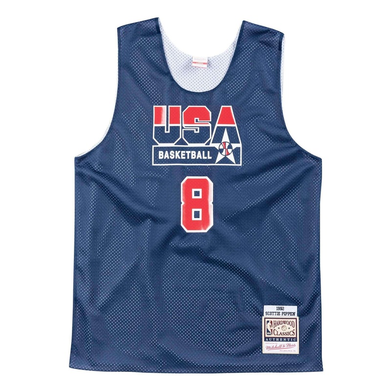 Scottie Pippen 1992 Team USA Mitchell & Ness Reversible Mesh Tank – Navy/White