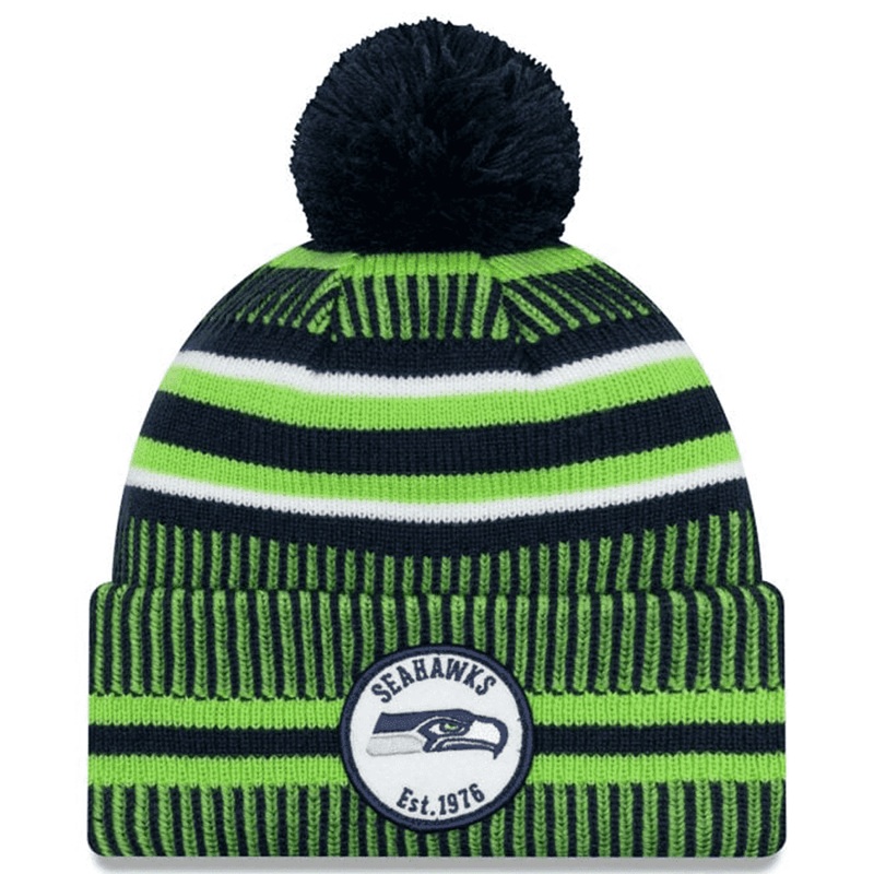 Seattle Seahawks New Era NFL 2019 Sideline Home Knit Beanie – Navy