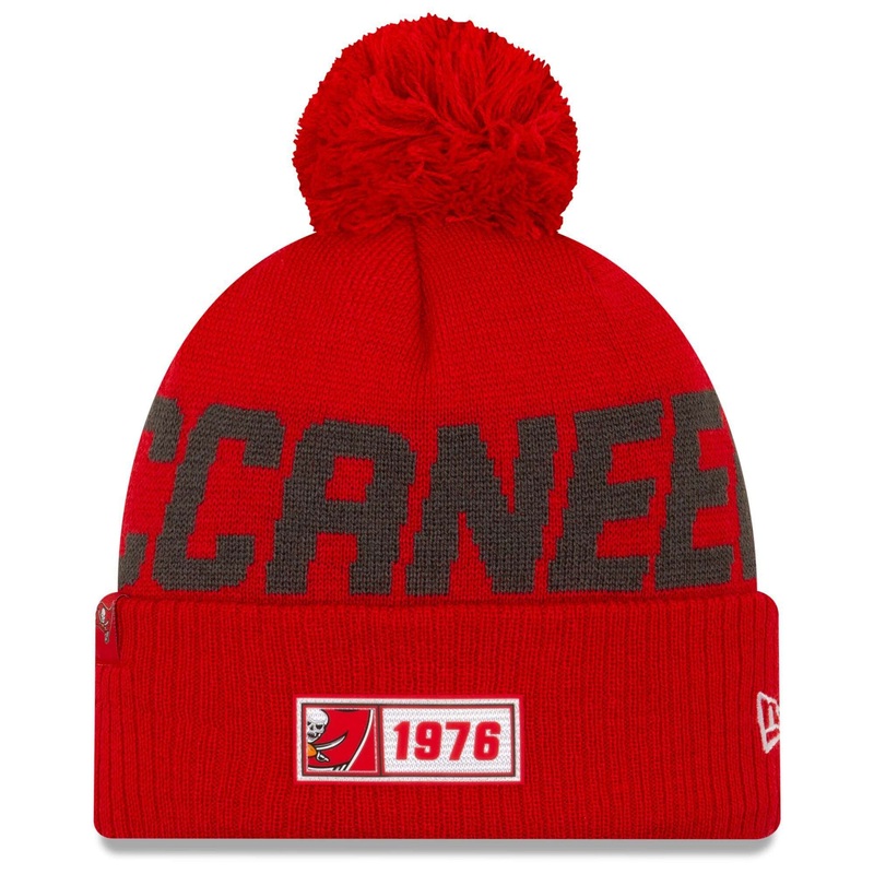 Tampa Bay Buccaneers New Era NFL 2019 Sideline Road Knit Beanie – Red