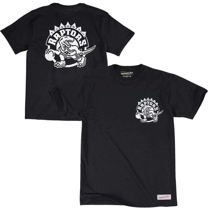 Toronto Raptors Mitchell & Ness NBA Black & White Wordmark T-Shirt