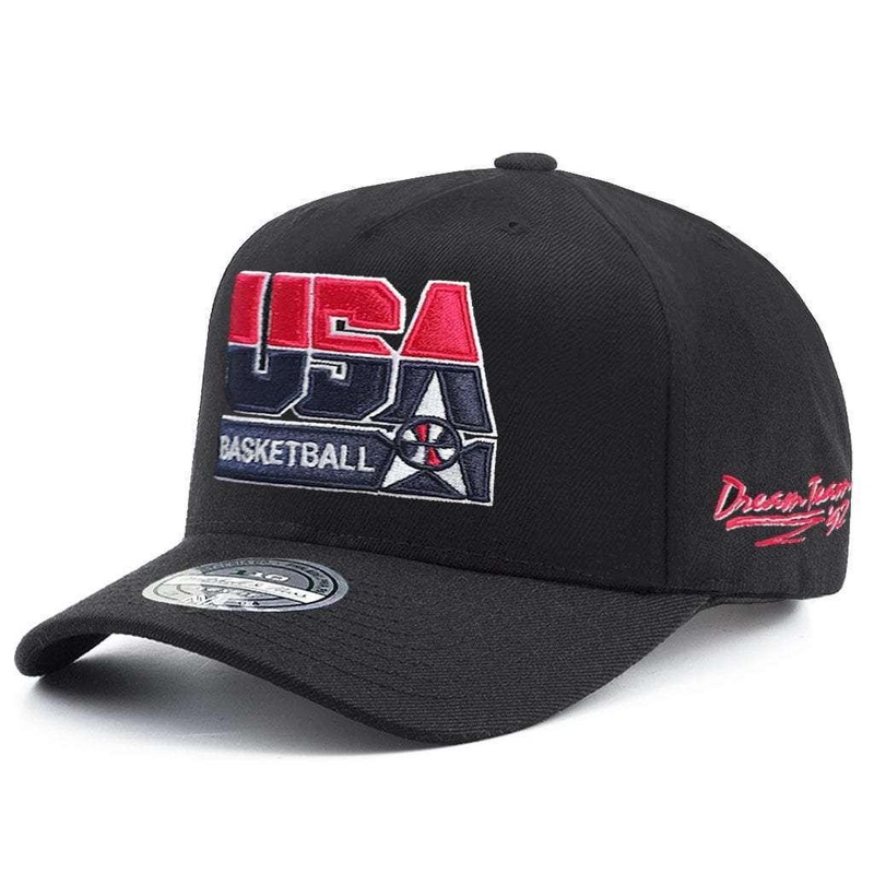 1992 USA Dream Team Mitchell & Ness NBA 110 Curve Snapback Hat – Black